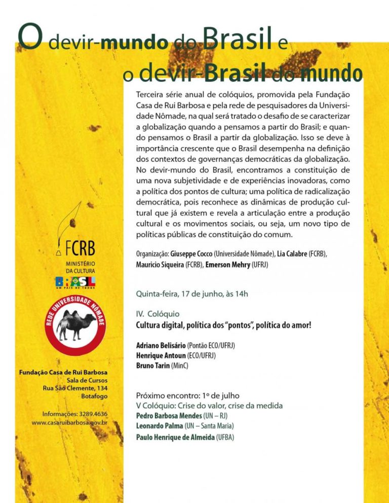 i-Motirõ participa de Série de Colóquios Política Cultural